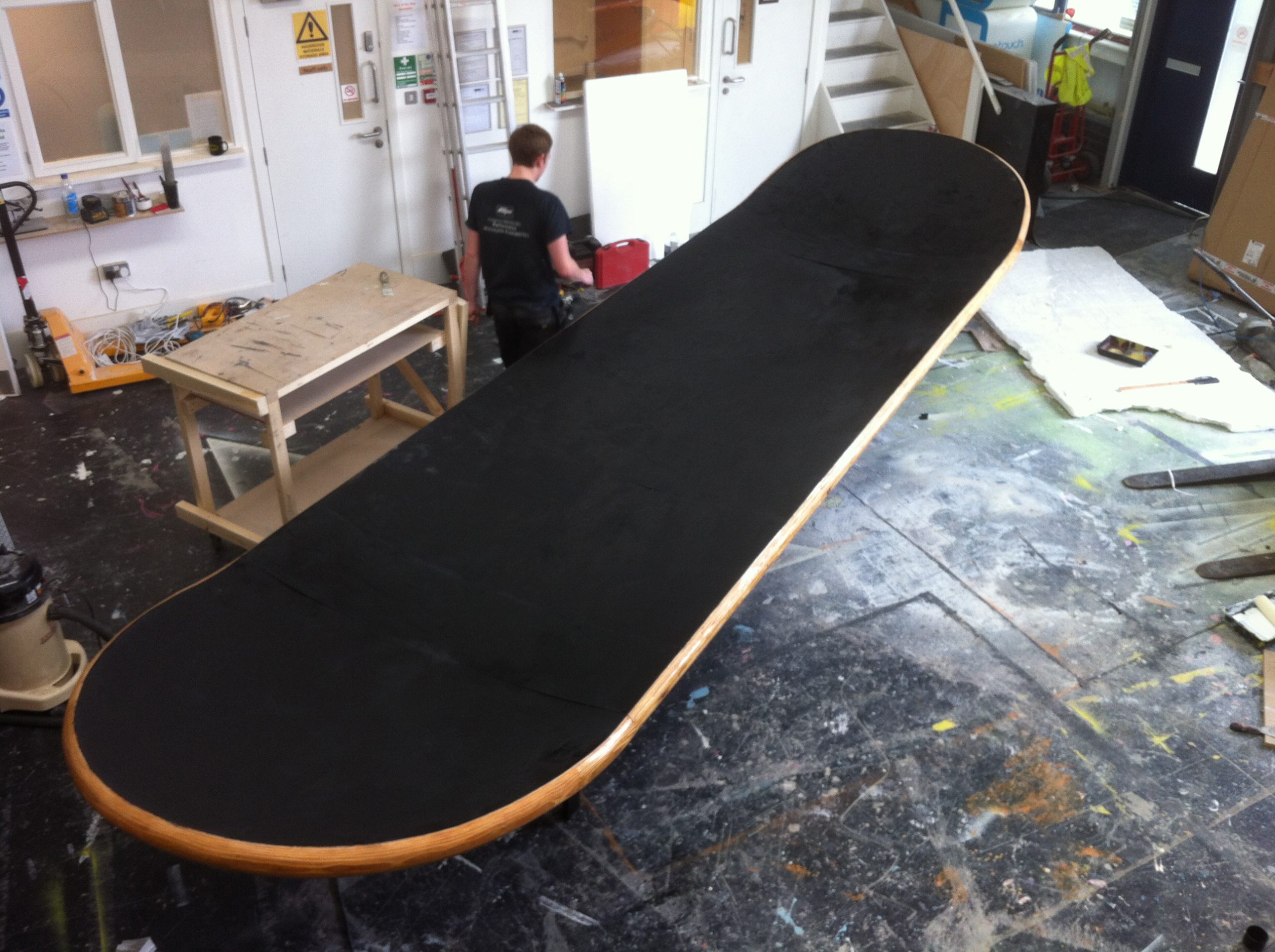 A model of a large skateboard