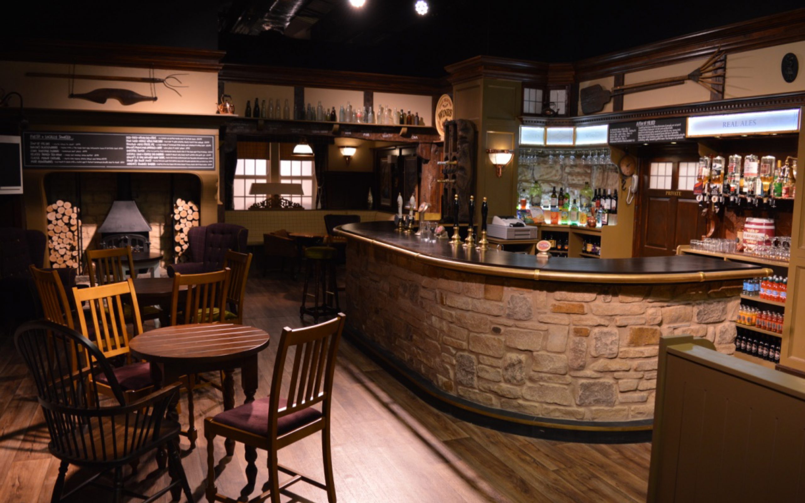 Bar themed area in a set