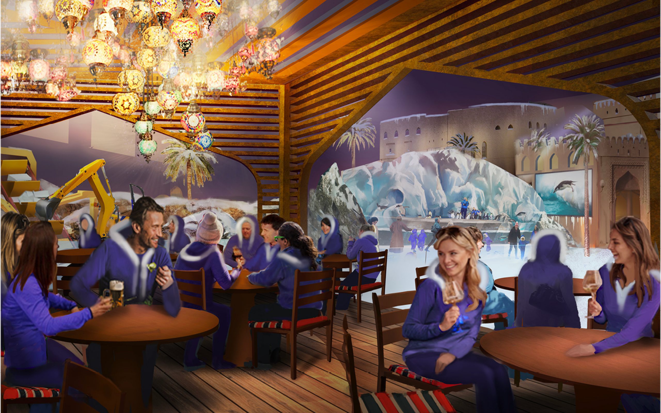 Concept image of a winter themed dining area