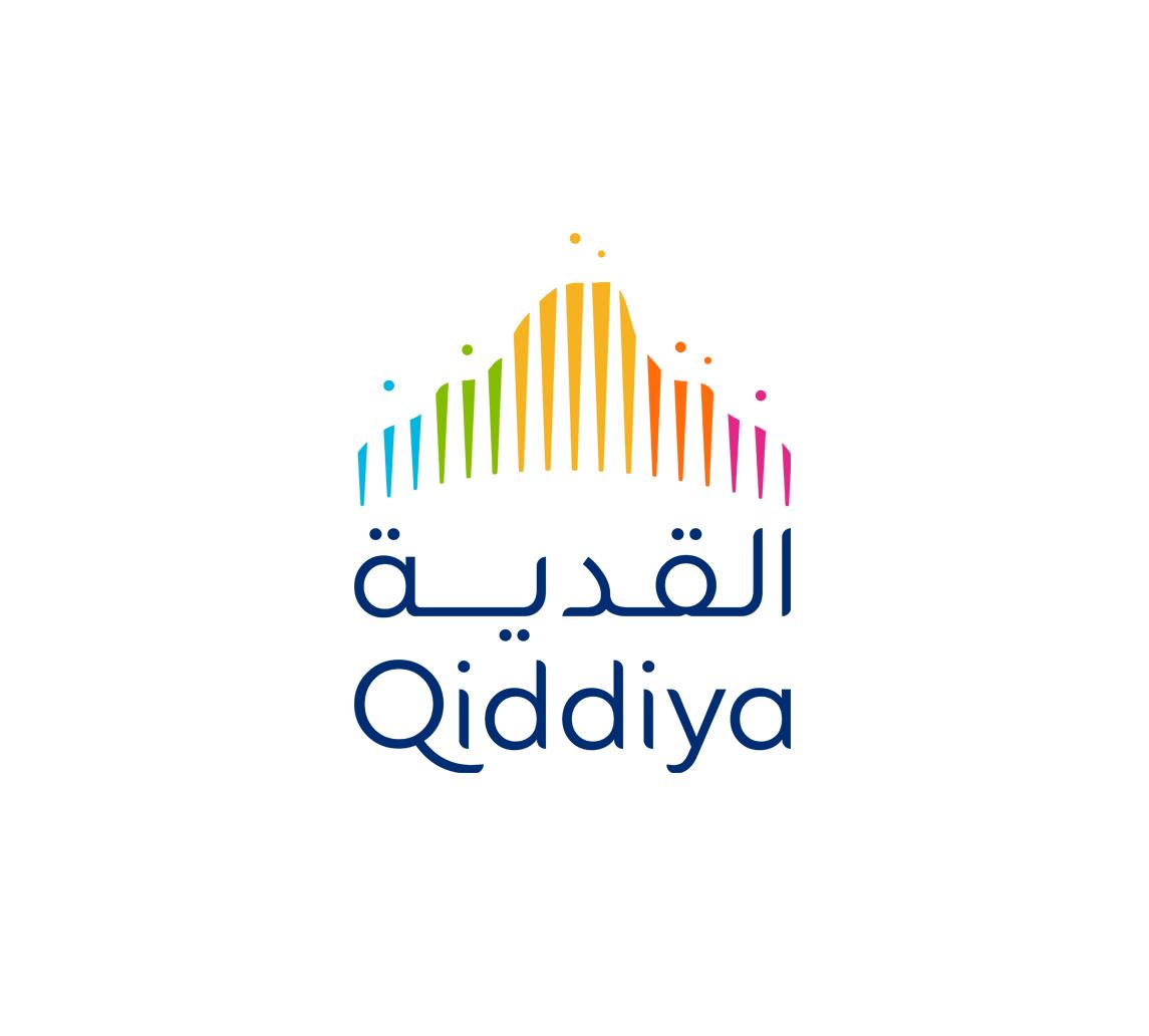 The qidyaa logo which includes blue, green, yellow orange and pink lines