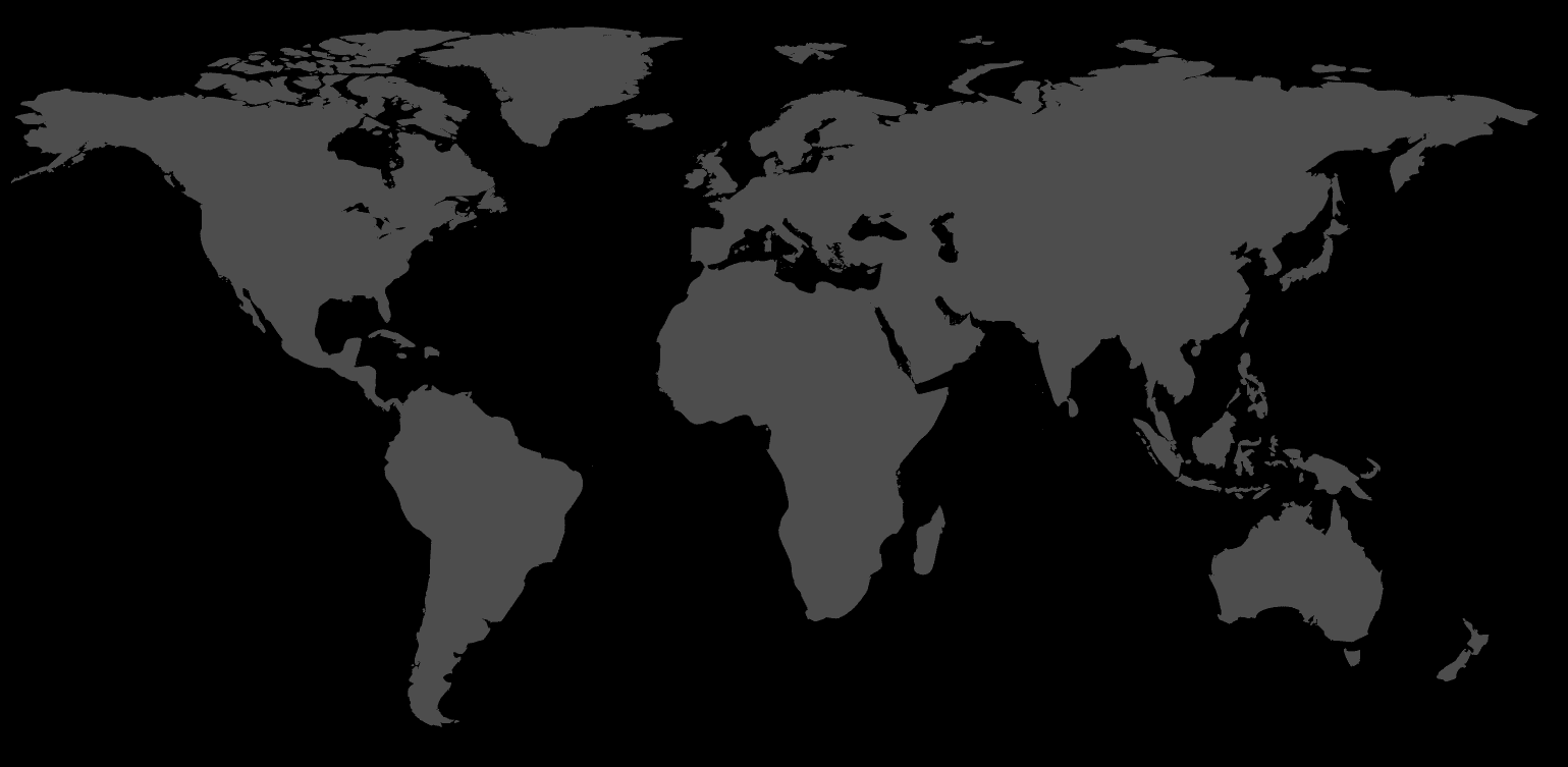 A world map a black background